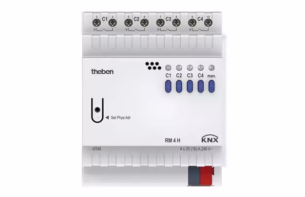 KNX switch actuator, 4 channels, 25 A