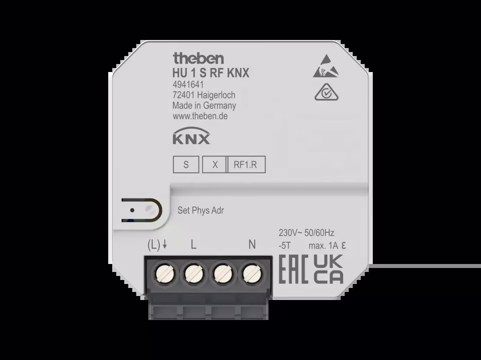 KNX 1-gang wireless heating actuator, flush-mounted, KNX Data Secure