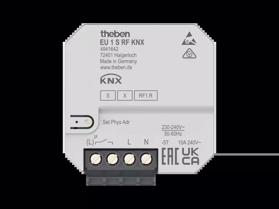 KNX 1-way actuator Flush-mounted for electric heating systems, KNX Data Secure