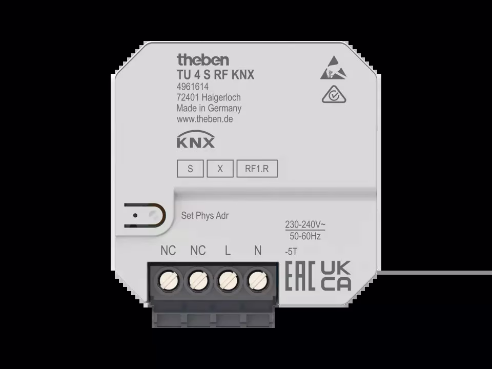 KNX 4-way wireless push button interface flush-mounted, KNX Data Secure
