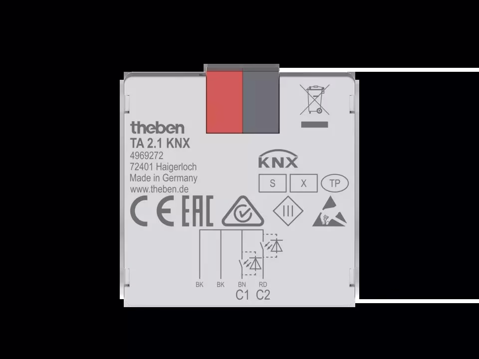 KNX push button interface, 2 binary inputs, KNX Data Secure