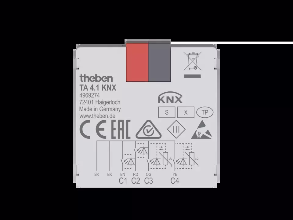 KNX push button interface, 4-way binary input, KNX Data Secure