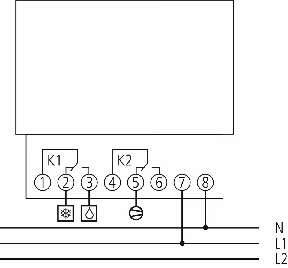 Short-term and cooling timer, without housing, 24 hours and 60 minutes, 2 channels