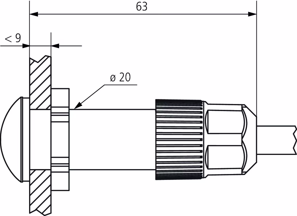 Built-in light sensor, analog, IP 66 (Built-in light sensor