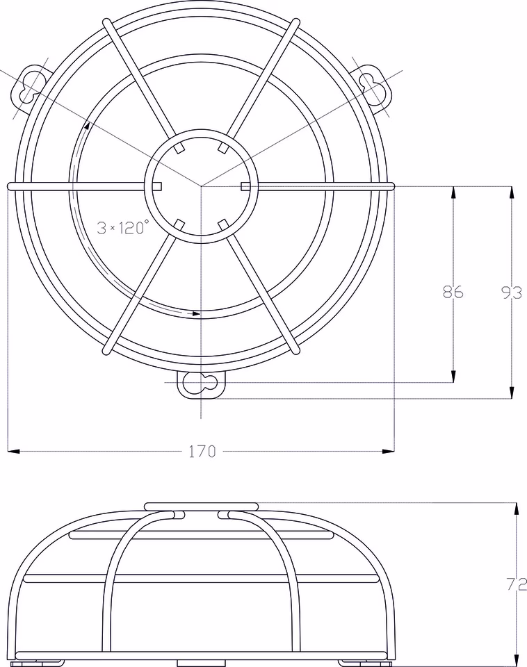 Quicksafe round protective grille for ECO-IR 360