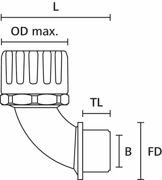 Fitting HG54-90-M63 BK 2p