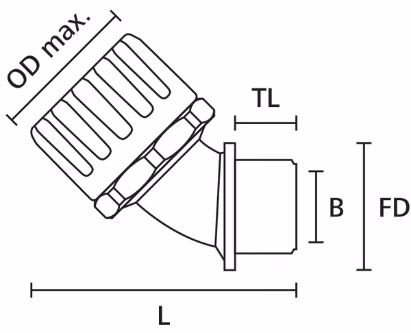 Fitting HG28-45-PG21 BK 10gab.