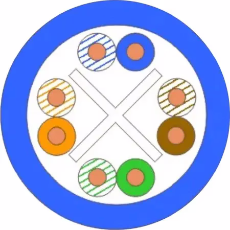 Cat.6 cable, U/UTP, LSHF-FR, solid wire, blue, (box 500m)