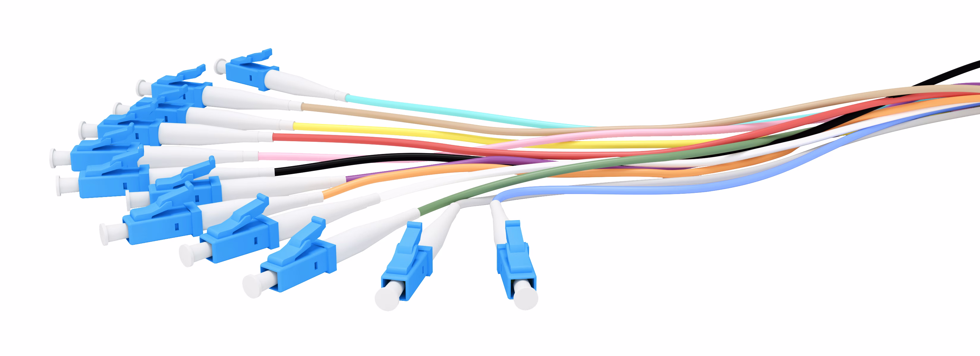 Set 12 LC/UPC G652D pigtail 0.9 LSZH EasyStrip 2 m multicolor