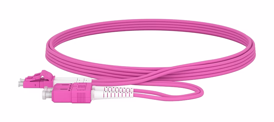 LC/UPC SC/UPC PATCHCORD OM4 2MM DUPLEX LSZH 1 MT VIOLET